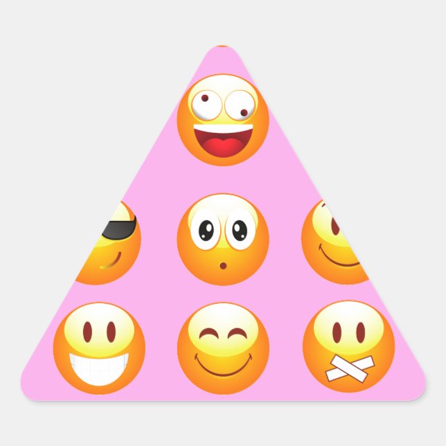 Adesivo Triangular emoji rosa pastel (Frente)