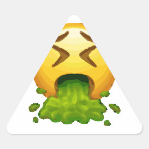 Adesivo Triangular emoji vomitando
