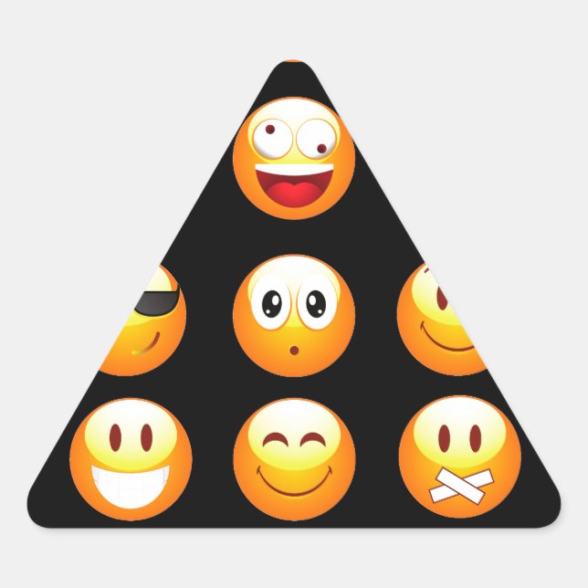 Adesivo Triangular emojis preto (Frente)