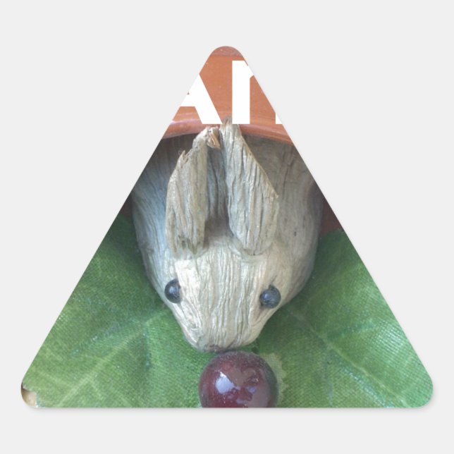 Adesivo Triangular Encantamento de coelho bonito (Frente)