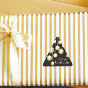 Adesivo Triangular Enfeites de natal Dourados em preto