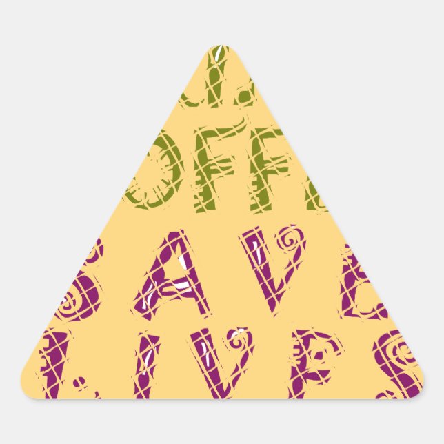 Adesivo Triangular Engraçado Café Selfie Design (Frente)