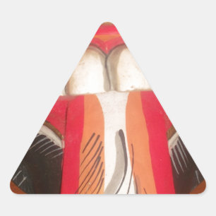 Adesivo Triangular Engraçado Carinho, Máscara de Halloween