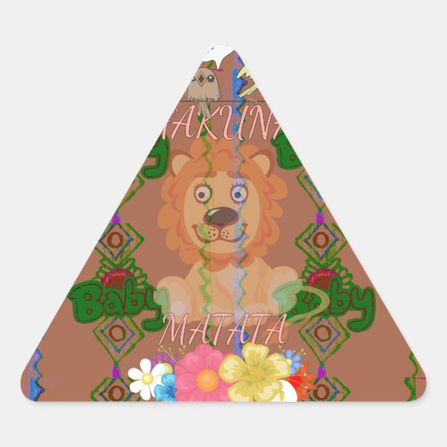 Adesivo Triangular Engraçado Engraçado Rei Leão-Leão Hakuna Matata De (Frente)