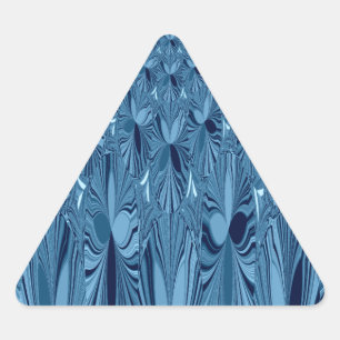 Adesivo Triangular Esplendor Celestial: Design de Rosa Azul Iridescen