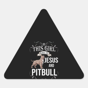 Adesivo Triangular Essa garota corre em Jesus e Pitbull