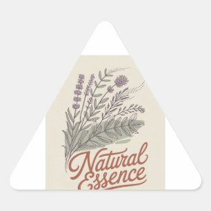 Adesivo Triangular Essência Natural Vintage Botânico Flor Silvestre