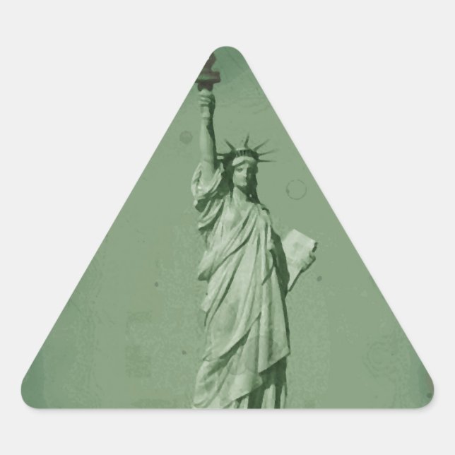 Adesivo Triangular Estátua de Efeito Fotográfico Danificada da Liberd (Frente)