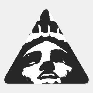 Adesivo Triangular Estátua de Pop de Arte Negra e Branca da Liberdade