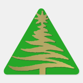 Adesivo Triangular Estêncil de Árvore de Natal Dourado