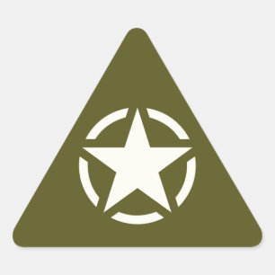 Adesivo Triangular Estêncil estrelado em Khaki Verde