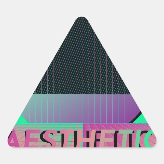 Adesivo Triangular estética vaporwave (Frente)