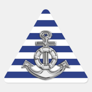 Adesivo Triangular Estilo Cromo Salva-vidas em faixas náuticas