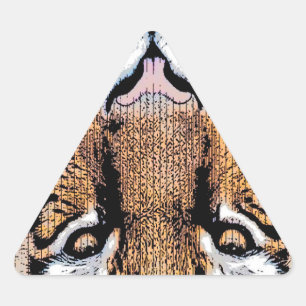 Adesivo Triangular Estilo de Impressão do Gráfico de Retrato de Tigre