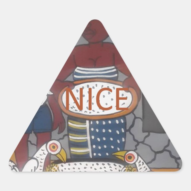 Adesivo Triangular Estilo de vida tradicional africano (Frente)