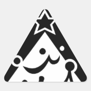 Adesivo Triangular Estrela de Natal Negra e Branca