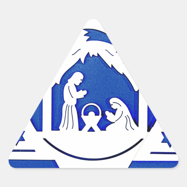 ADESIVO TRIANGULAR ESTRELA HEBREW COM NATAL DE NATIVIDADE (Frente)