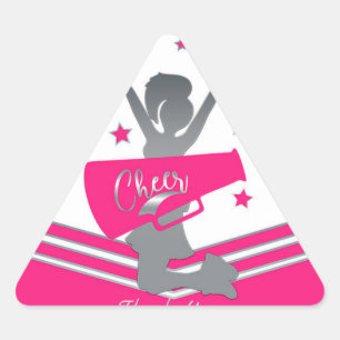 Adesivo Triangular Estrelas Rosa Vibrante e Branco Festa de Torcida e