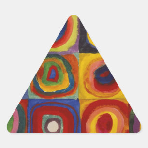 Adesivo Triangular Estudo de cor dos círculos quadrados