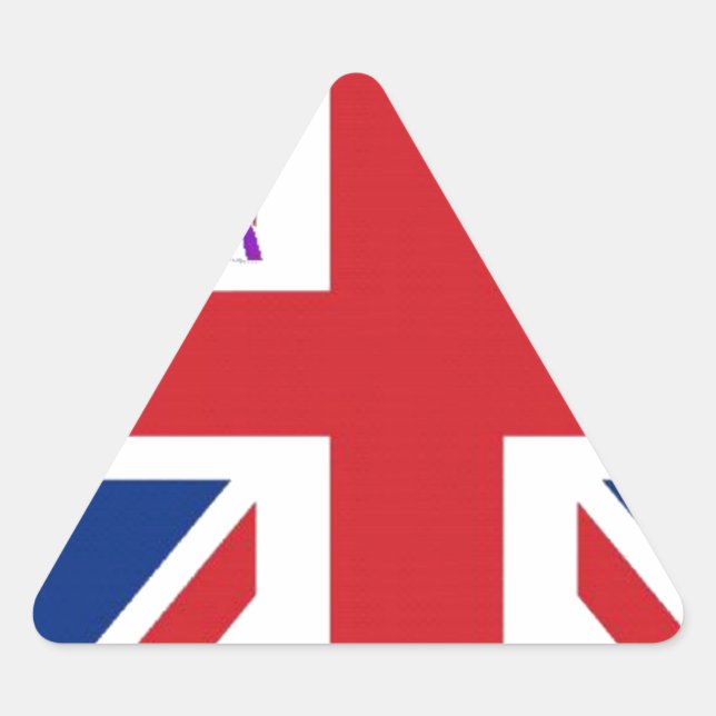 Adesivo Triangular Eu adoro Impressão de Arte do Reino Unido (Frente)