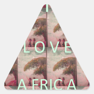 Adesivo Triangular Eu Amo África Hakuna Matata Kilimanjaro Montanha A