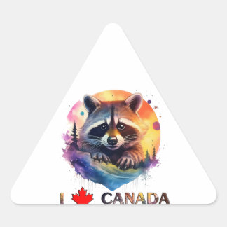 Adesivo Triangular Eu amo o Canadá