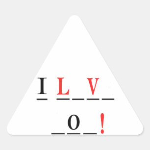 Adesivo Triangular Eu amo o estilo de você-hangman de Shirley Taylor