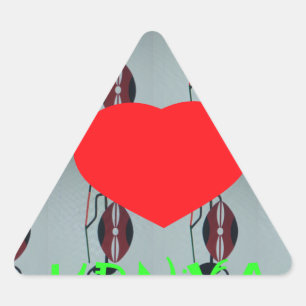 Adesivo Triangular Eu amo o Quênia