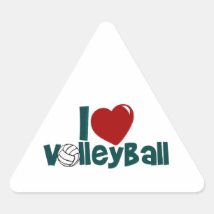 Adesivo Triangular Eu amo o voleibol