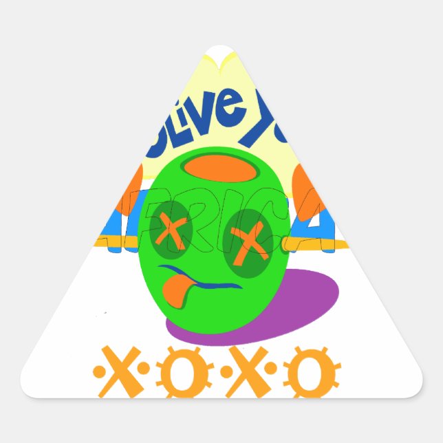 Adesivo Triangular Eu te amo XOXO lindos textos gráficos (Frente)