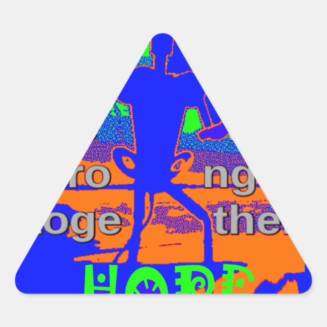 Adesivo Triangular EUA Esperam Fortes Juntos - Uma Tapeçaria Patrióti (Frente)