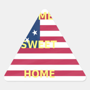 Adesivo Triangular EUA Flag "Home Sweet Home" Art Impressão