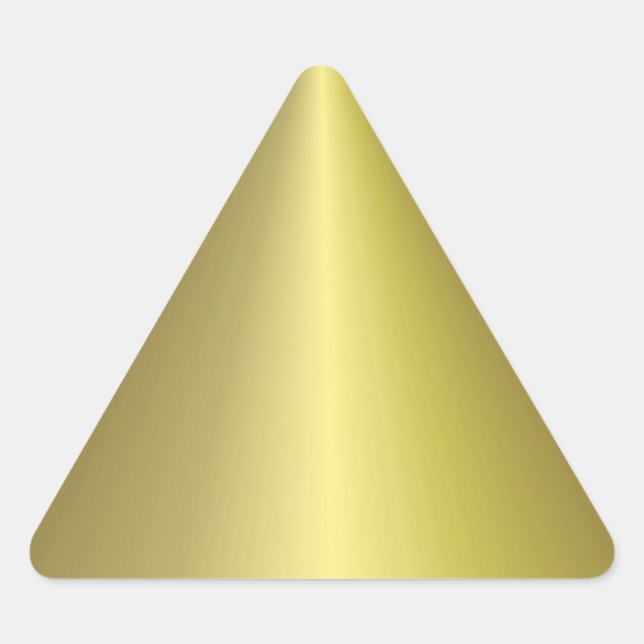 Adesivo Triangular Falso Ouro Personalizado Modelo Elegante em Branco (Frente)