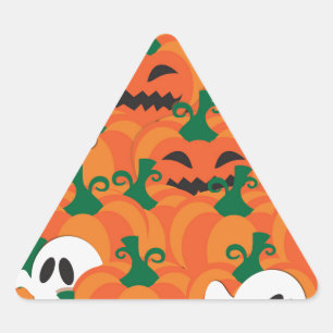 Adesivo Triangular Fantasmas de Halloween Pomar de Abóbora Assombrada