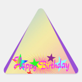 Adesivo Triangular Feliz aniversário e estrelas -