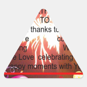 Adesivo Triangular Feliz aniversário para nós, Impressão de Arte