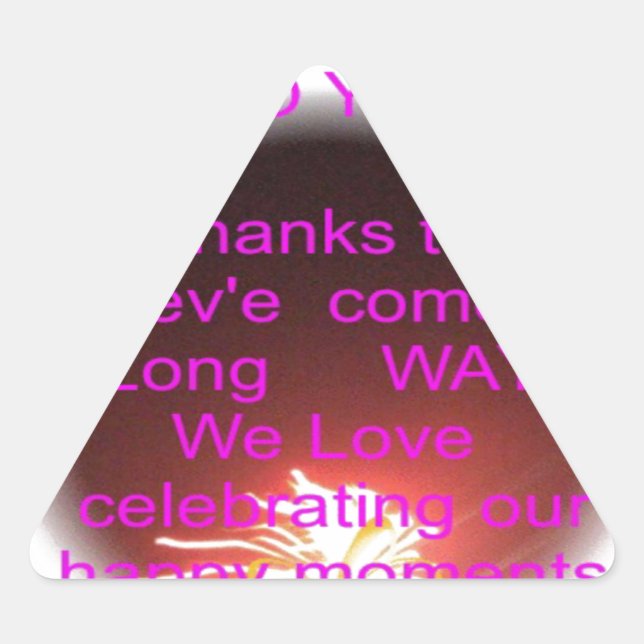 Adesivo Triangular Feliz aniversário para você Art Impressão (Frente)