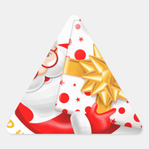 Adesivo Triangular Feliz ano novo Santa Claus