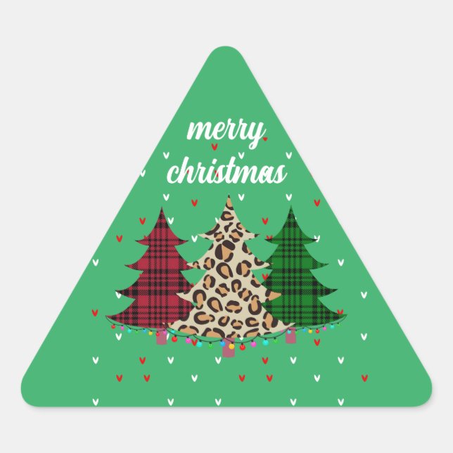Adesivo Triangular Feliz Natal Moderno & Elegante  (Frente)