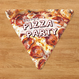 Adesivo Triangular Festa de Pizza Aniversário Infantil