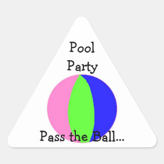 Adesivo Triangular Festa na Piscina - Bola de Praia