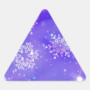 Adesivo Triangular Festive Purple Snowflake Stars Christmas Party