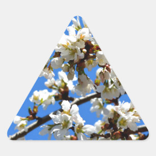 Adesivo Triangular Flor floral branco de primavera