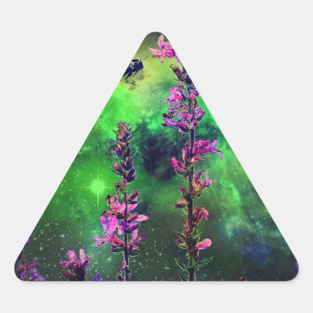 Adesivo Triangular Flores e abelhas Rosa Contra o Mundo (Frente)