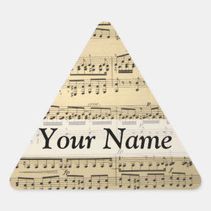 Adesivo Triangular Folha de Música Vintage