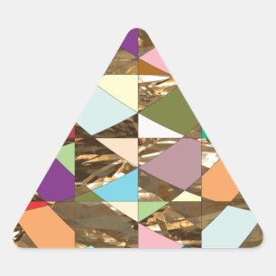 Adesivo Triangular Folha de ouro com abstrato