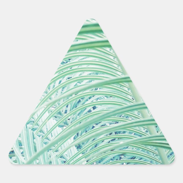 Adesivo Triangular Folha de Palmeira de Planta Verde Suave (Frente)
