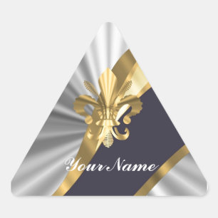 Adesivo Triangular Folhas de Prata e Dourada