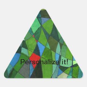 Adesivo Triangular Formas delicadamente curvadas em verdes legal & em