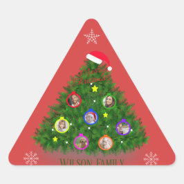 Adesivo Triangular Fotos da família de Natal Árvore em Triângulo